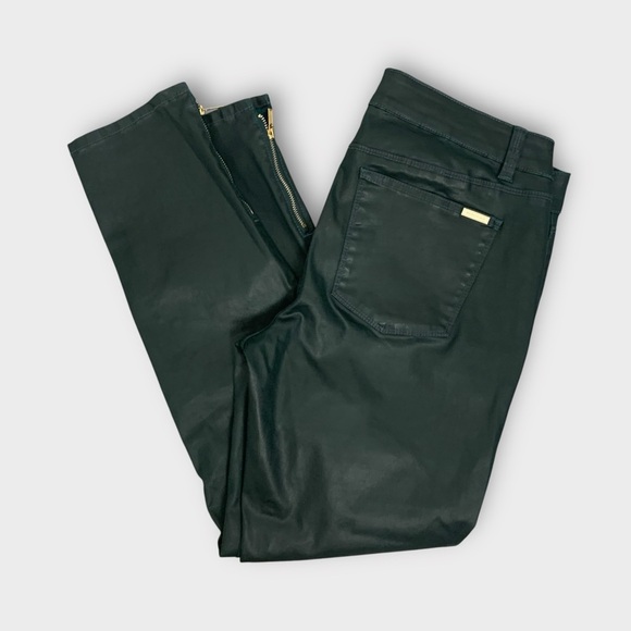 White House Black Market Green Coated Skimmer Pants - Picture 6 of 11